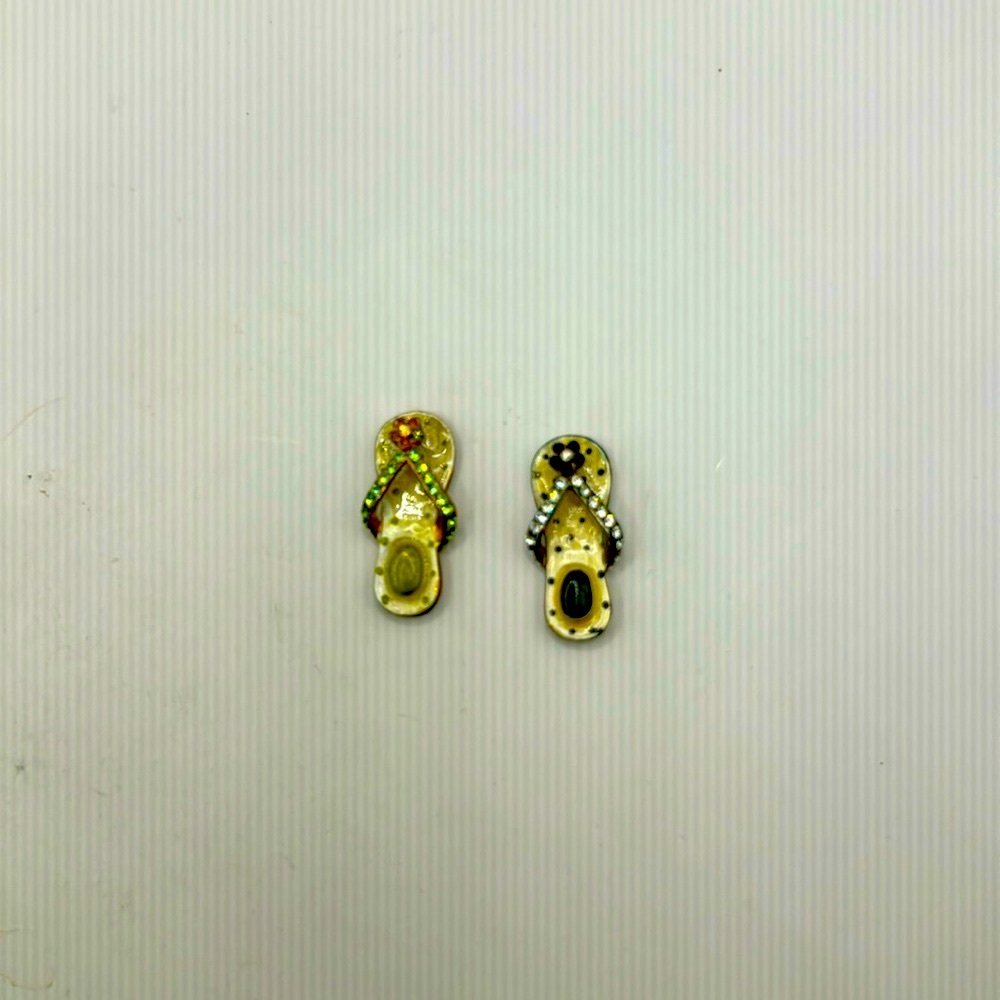 Mini flip flop necklace charms charms only gold tone enamel rhinestones